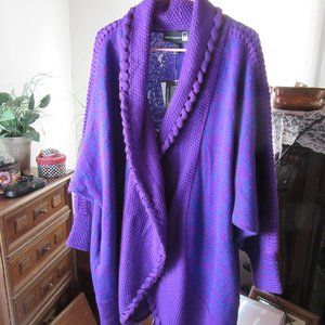 Antthony purple sweater coat sz 1X 39" long